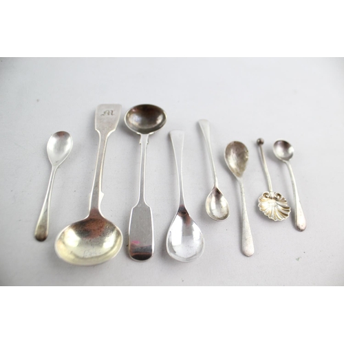 1174 - Eight antique hallmarked .925 sterling silver condiment spoons - approx. gross weight 45 grams