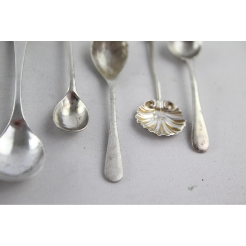 1174 - Eight antique hallmarked .925 sterling silver condiment spoons - approx. gross weight 45 grams