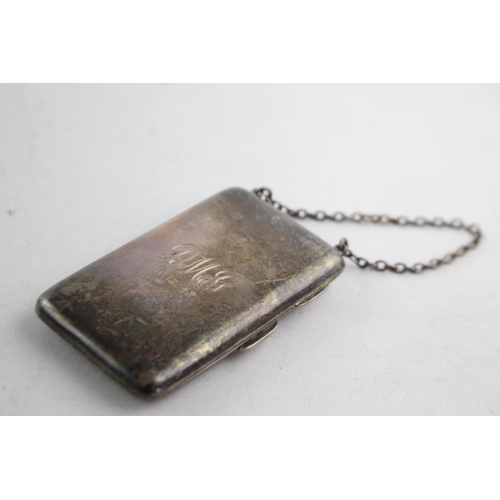 1177 - An antique hallmarked Birmingham sterling silver cigarette case, dated 1919 - approx. gross weight 5... 