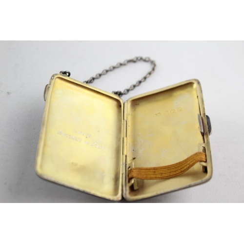 1177 - An antique hallmarked Birmingham sterling silver cigarette case, dated 1919 - approx. gross weight 5... 