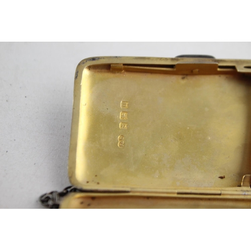 1177 - An antique hallmarked Birmingham sterling silver cigarette case, dated 1919 - approx. gross weight 5... 