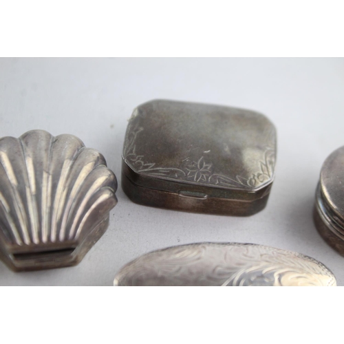 1179 - Four assorted vintage stamped .925 sterling silver pill/trinket boxes - approx. gross weight 52 gram... 