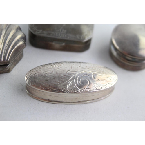 1179 - Four assorted vintage stamped .925 sterling silver pill/trinket boxes - approx. gross weight 52 gram... 