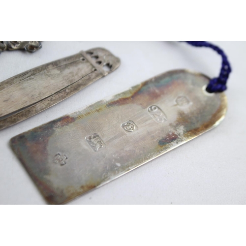 1183 - Three assorted vintage .930 and .925 sterling silver bookmarks to include R. Carr etc.  - approx. gr... 