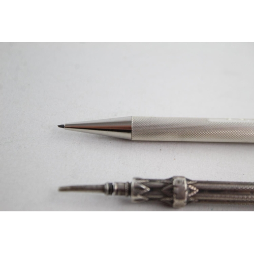 1189 - Two antique .925 sterling silver propelling pencils - approx. gross weight 31 grams