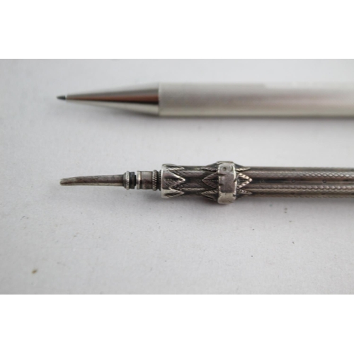 1189 - Two antique .925 sterling silver propelling pencils - approx. gross weight 31 grams