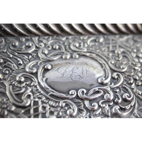 1195 - An antique Henry Matthews hallmarked Birmingham sterling silver vanity trinket dish, dated 1899 - ap... 