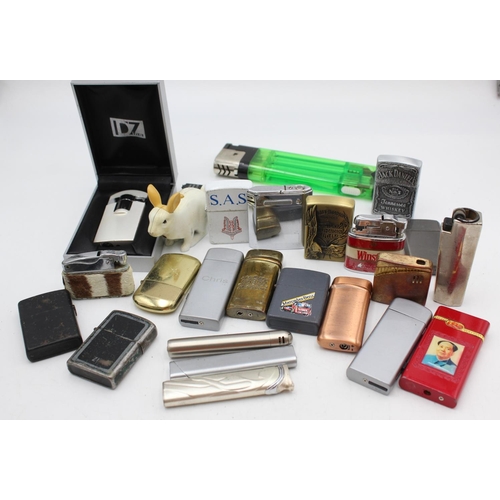 1241 - Twenty five assorted cigarette lighters to include Zippo style, novelty etc.