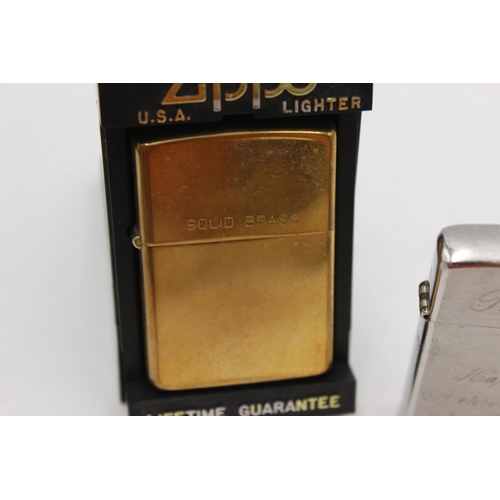 1247 - Three assorted Zippo cigarette lighters