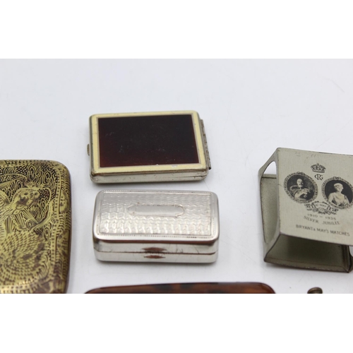 1248 - Eight antique smoking related items to include vestas, cigarette case etc.