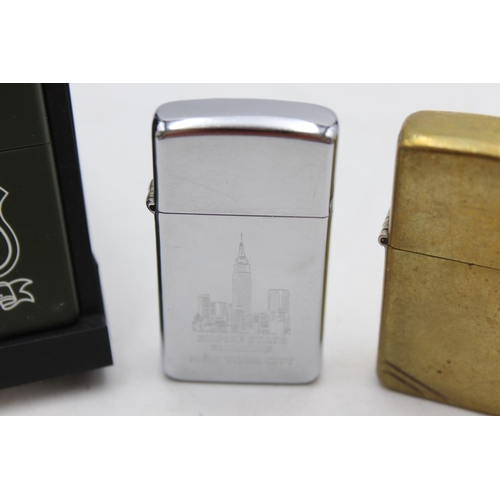 1249 - Three assorted Zippo cigarette lighters