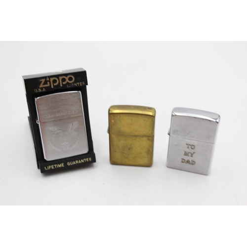 1251 - Three assorted Zippo cigarette lighters