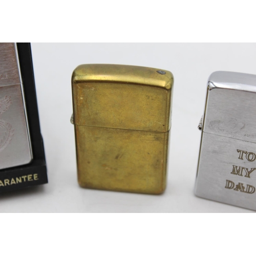 1251 - Three assorted Zippo cigarette lighters