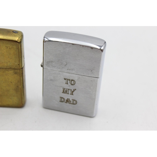 1251 - Three assorted Zippo cigarette lighters