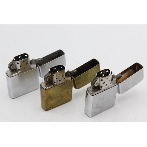 1251 - Three assorted Zippo cigarette lighters