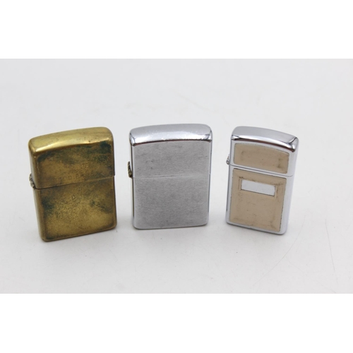 1252 - Three assorted Zippo cigarette lighters