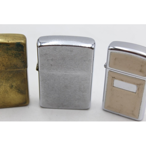 1252 - Three assorted Zippo cigarette lighters