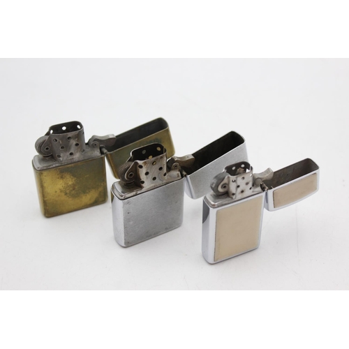 1252 - Three assorted Zippo cigarette lighters