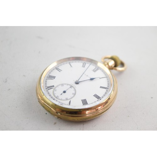 1117 - A vintage Elgin rolled gold hand wind open face pocket watch