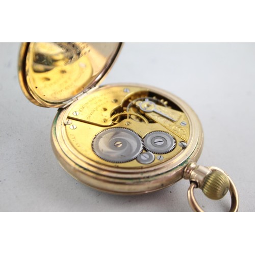 1117 - A vintage Elgin rolled gold hand wind open face pocket watch