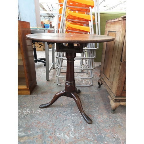 265 - Two pieces of furniture, one 19th century mahogany circular pedestal tilt top table - approx. 67cm h... 