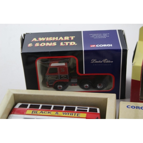 81 - Six boxed Corgi diecast models to include Andrew Wishart & Sons Volvo tractor unit etc.