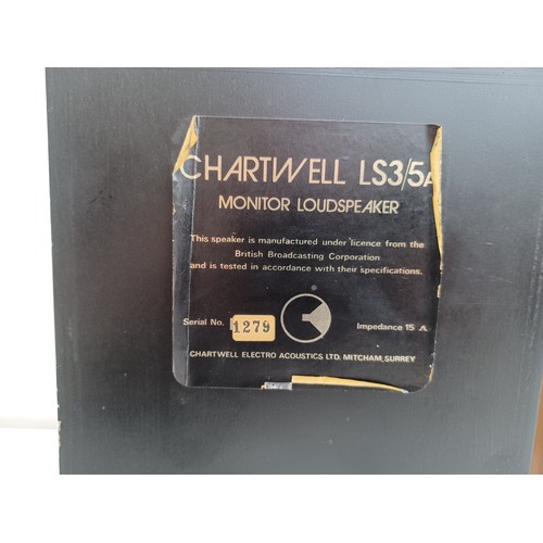 569 - A pair of 1976 Chartwell Electro Acoustics Ltd. LS3/5A two way 15Ω monitor loudspeakers (serial nos.... 