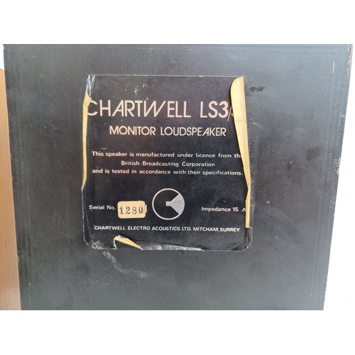 569 - A pair of 1976 Chartwell Electro Acoustics Ltd. LS3/5A two way 15Ω monitor loudspeakers (serial nos.... 