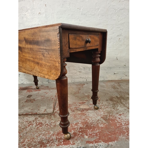 263 - A 19th century mahogany drop leaf Pembroke table - approx. 71cm high x 107cm wide x 104cm wide when ... 