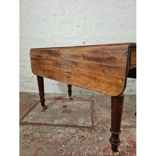 263 - A 19th century mahogany drop leaf Pembroke table - approx. 71cm high x 107cm wide x 104cm wide when ... 