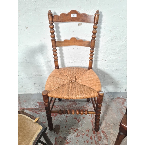 264 - Three early 20th century occasional chairs comprising Edwardian mahogany spindle back tub chair - ap... 