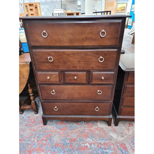 326 - Two Stag Minstrel mahogany chest of drawers, one approx. 113cm high x 82cm wide x 46cm deep and one ... 