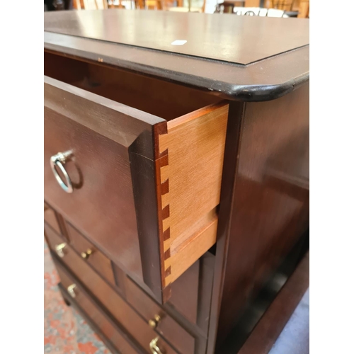 326 - Two Stag Minstrel mahogany chest of drawers, one approx. 113cm high x 82cm wide x 46cm deep and one ... 