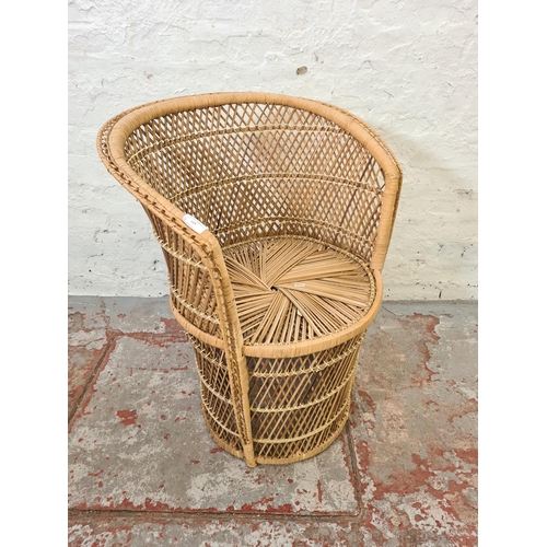 345 - A mid 20th century wicker tub chair - approx. 76cm high x 60cm wide x 47cm deep