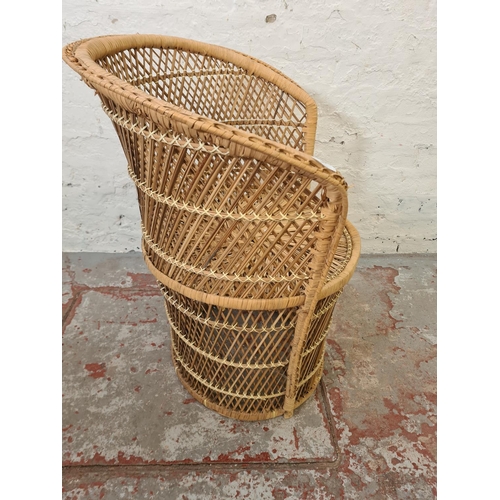 345 - A mid 20th century wicker tub chair - approx. 76cm high x 60cm wide x 47cm deep