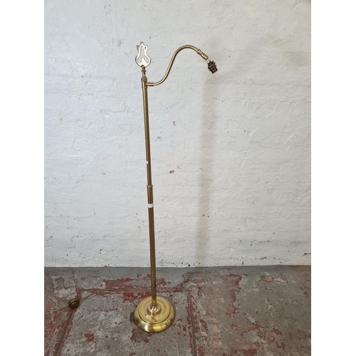 364A - A Laura Ashley Leamington brass standard lamp - approx. 149cm high