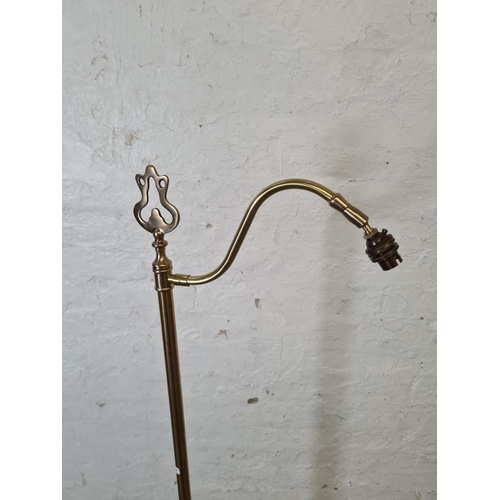 364A - A Laura Ashley Leamington brass standard lamp - approx. 149cm high