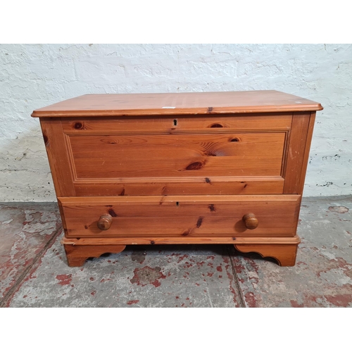 371 - A modern pine blanket box - approx. 56cm high x 84cm wide x 45cm deep