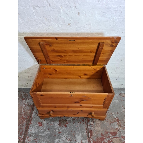 371 - A modern pine blanket box - approx. 56cm high x 84cm wide x 45cm deep