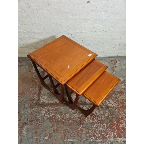 395 - A G Plan teak nest of three tables - approx. 52cm high x 50cm wide x 50cm deep