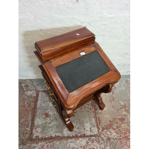 403 - A 19th century style Indonesian hardwood Davenport desk - approx. 83cm high x 54cm wide x 51cm deep