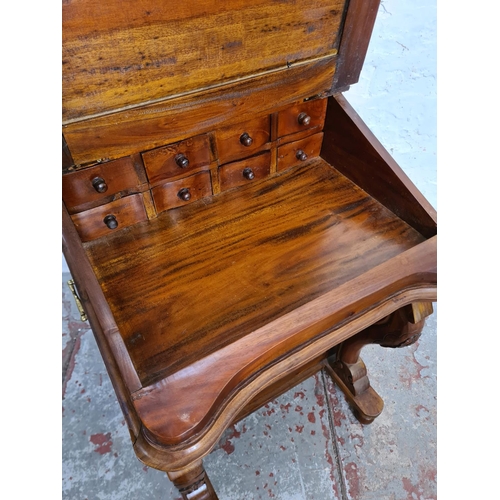 403 - A 19th century style Indonesian hardwood Davenport desk - approx. 83cm high x 54cm wide x 51cm deep