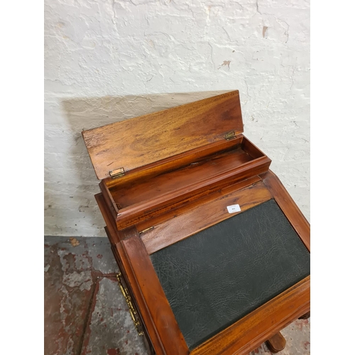 403 - A 19th century style Indonesian hardwood Davenport desk - approx. 83cm high x 54cm wide x 51cm deep