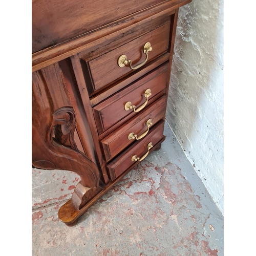 403 - A 19th century style Indonesian hardwood Davenport desk - approx. 83cm high x 54cm wide x 51cm deep