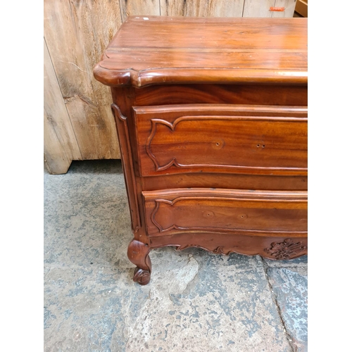 415 - A Georgian style Indonesian hardwood chest of two drawers with cabriole supports - approx. 72cm high... 