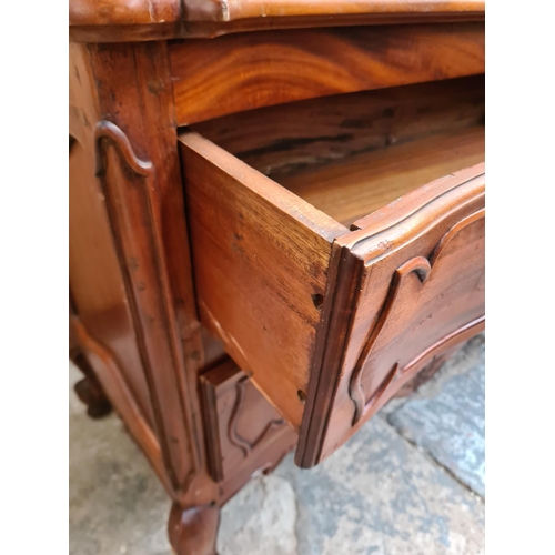 415 - A Georgian style Indonesian hardwood chest of two drawers with cabriole supports - approx. 72cm high... 