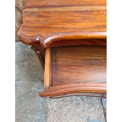 415 - A Georgian style Indonesian hardwood chest of two drawers with cabriole supports - approx. 72cm high... 