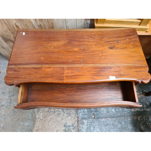 415 - A Georgian style Indonesian hardwood chest of two drawers with cabriole supports - approx. 72cm high... 