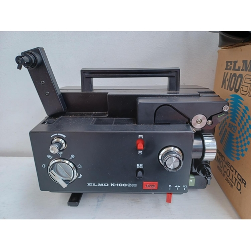 538 - Three items, one boxed Elmo K-100SM 8mm projector with instruction manual, one cased Eumig Mini 3 8m... 