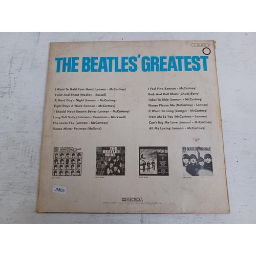 545 - A collection of vinyl records to include The Beatles, Johnny Silvo, Johnny Cash, The Bully Wee Band,... 